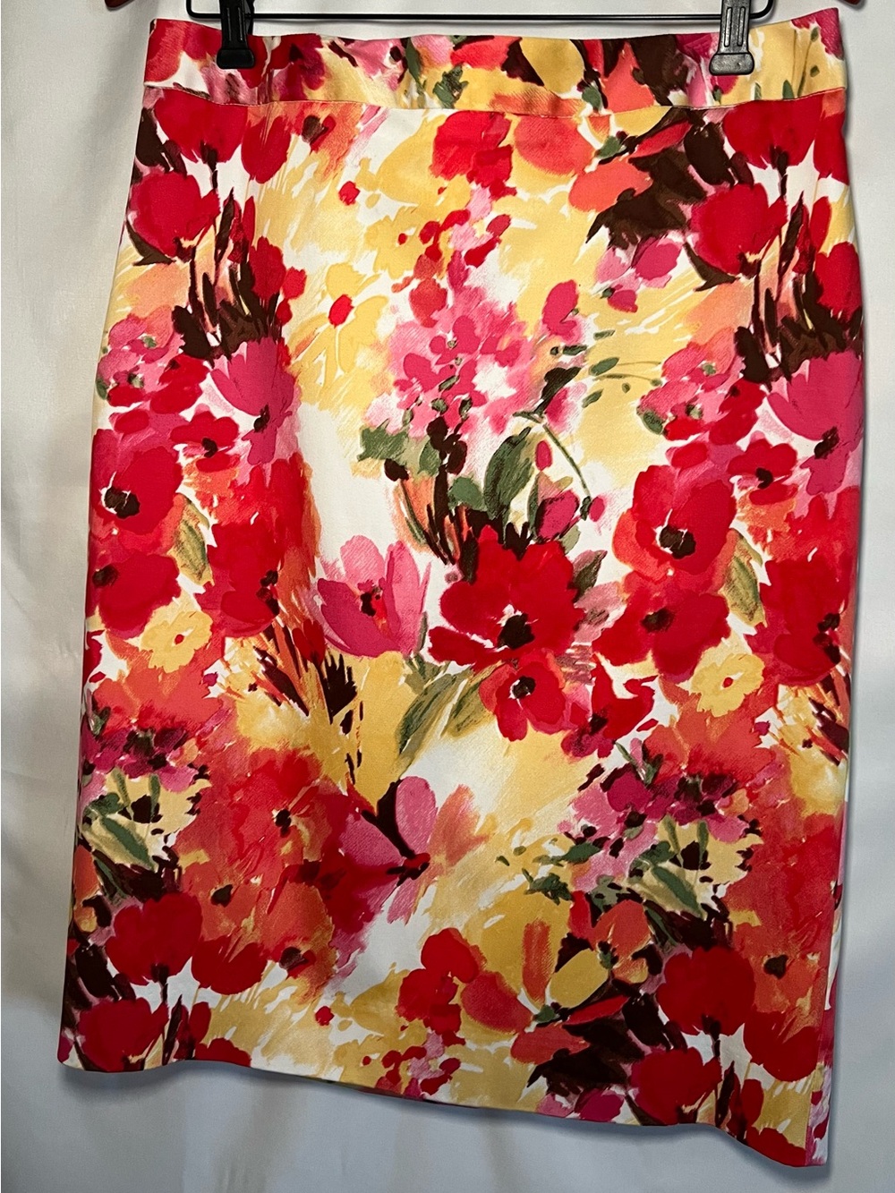 Charter Club Floral Pencil Skirt in Red, Pink & Yellow